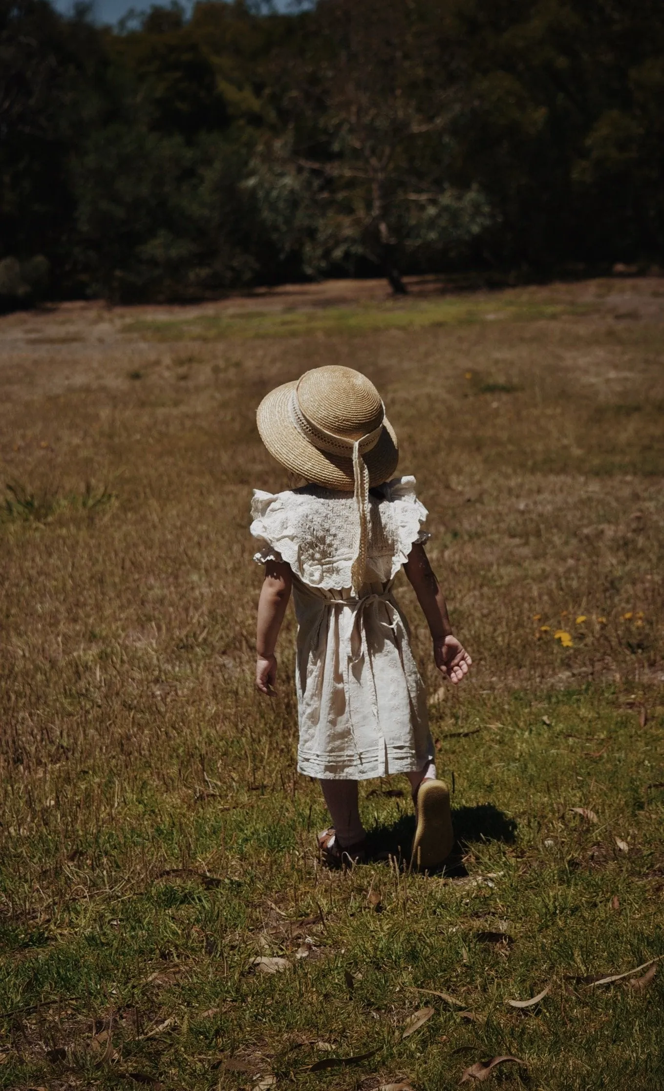 100% RECYCLED COTTON - ANNABELLE GIRL'S DRESS ANTIQUE WHITE