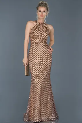 16080 Gold Sequined Mermaid Dress