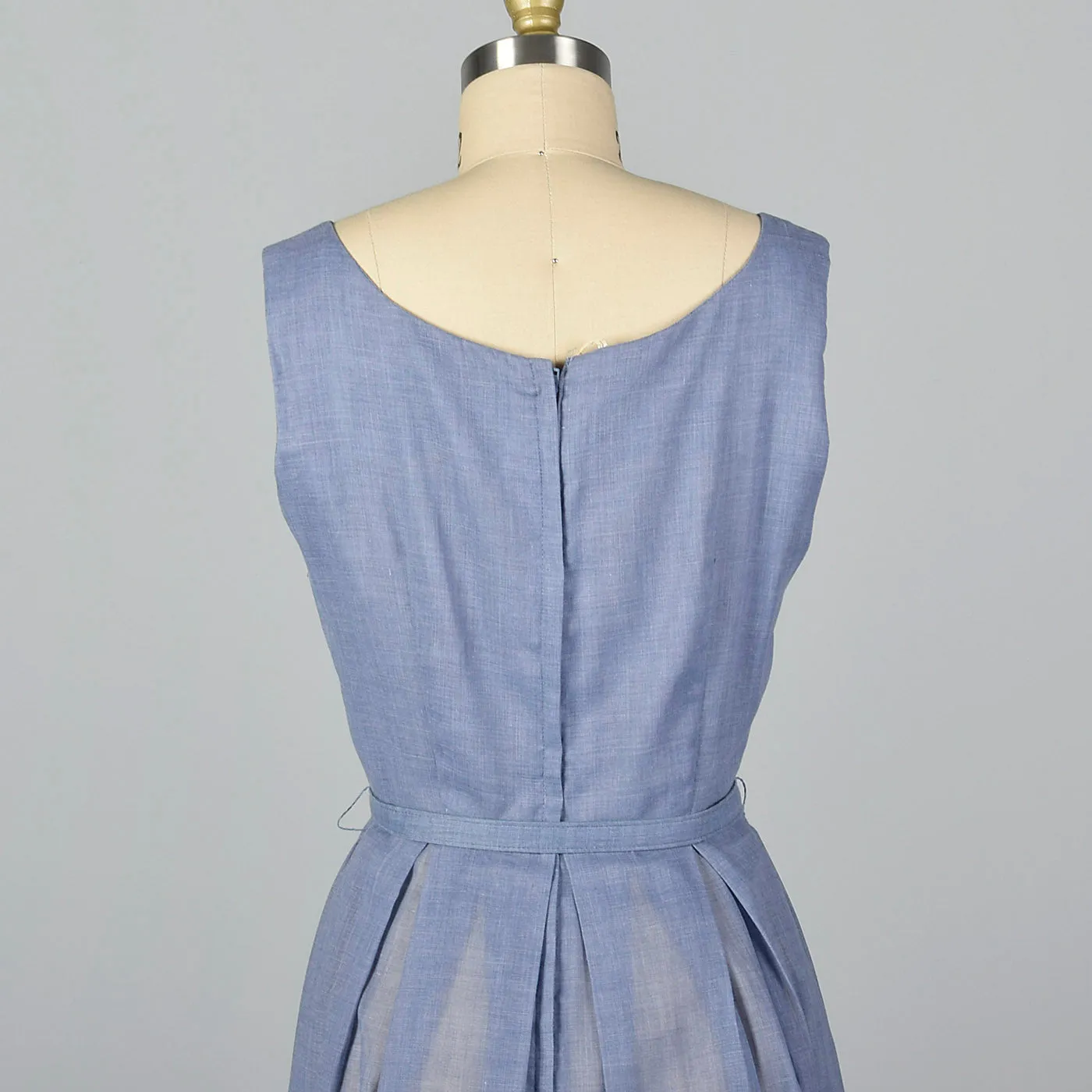 1960s Blue Dress with Embroidered Jacket