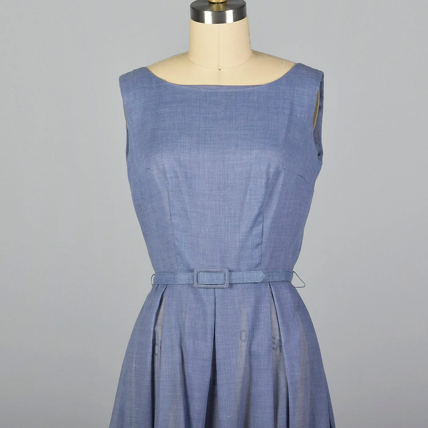 1960s Blue Dress with Embroidered Jacket