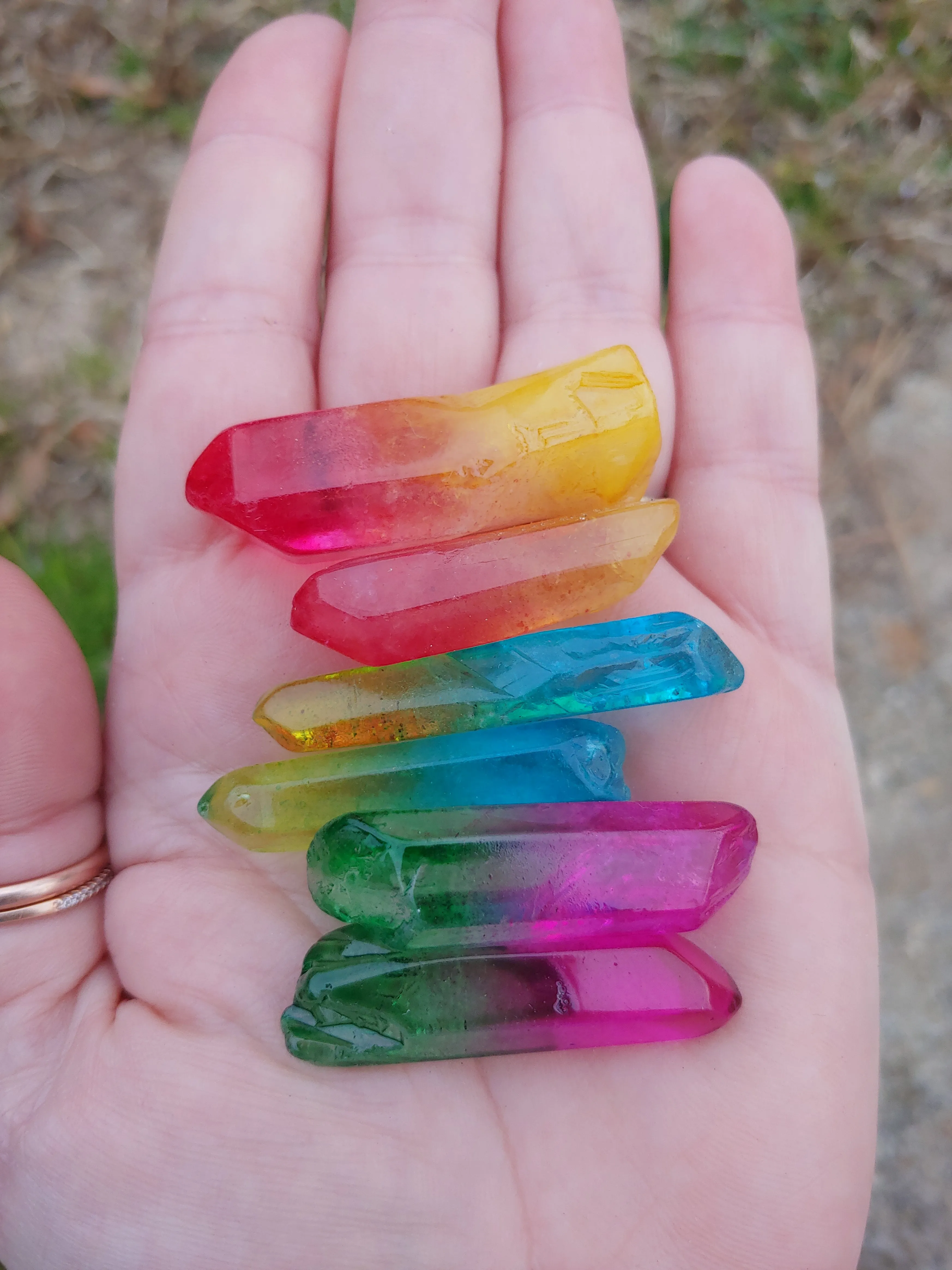 2 Color Polished Quartz Points