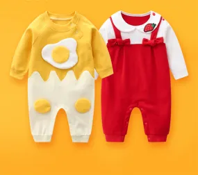 2-piece Newborn Baby Summer Baby Romper Long-sleeved Romper Newborn Baby Jumpsuit