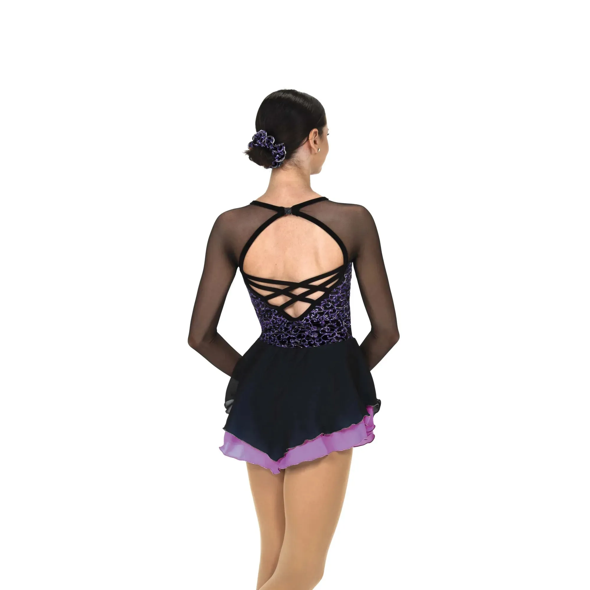 558 Figure Skating Sound of Swirls Dress - Black/Blue or Black/Purple