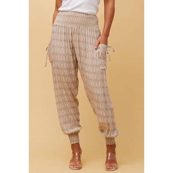 ABSTRACT PRINT BOHO HAREM PANTS