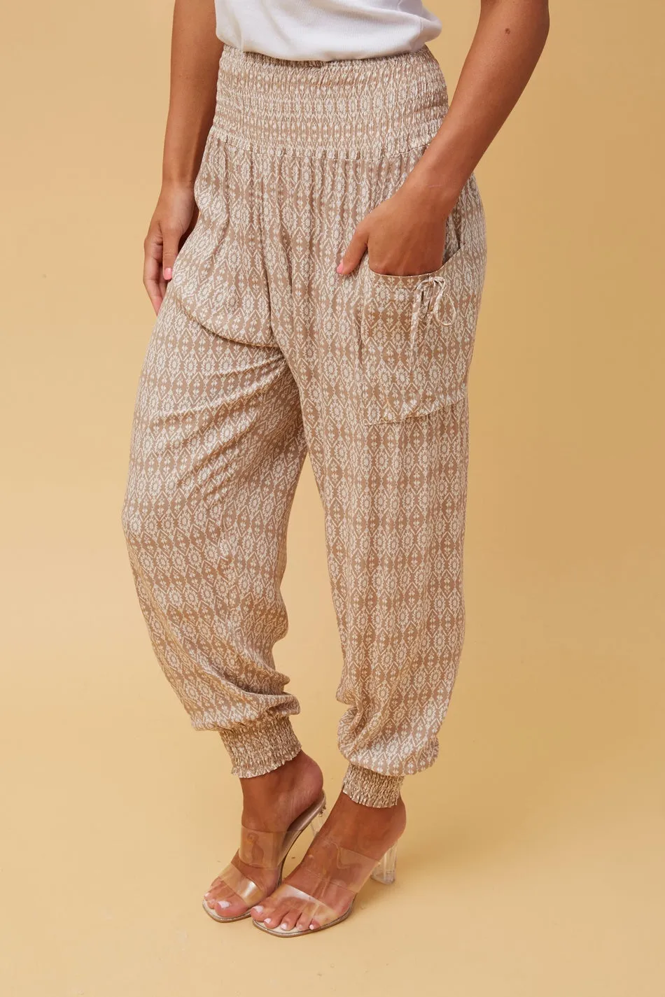 ABSTRACT PRINT BOHO HAREM PANTS