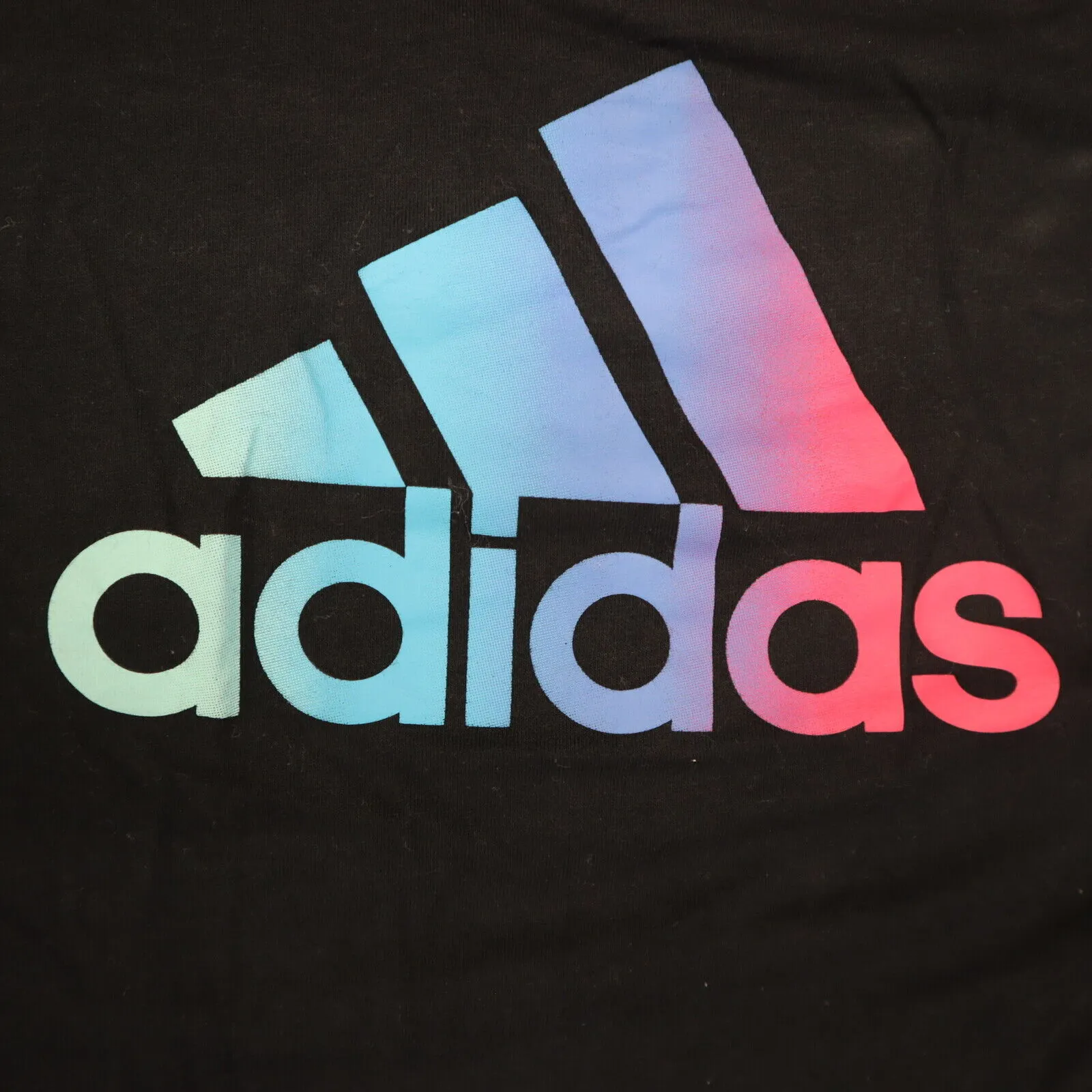 Adidas Graphic Logo T-Shirt Unisex Kids Size 6 Black Short Sleeves Round Neck