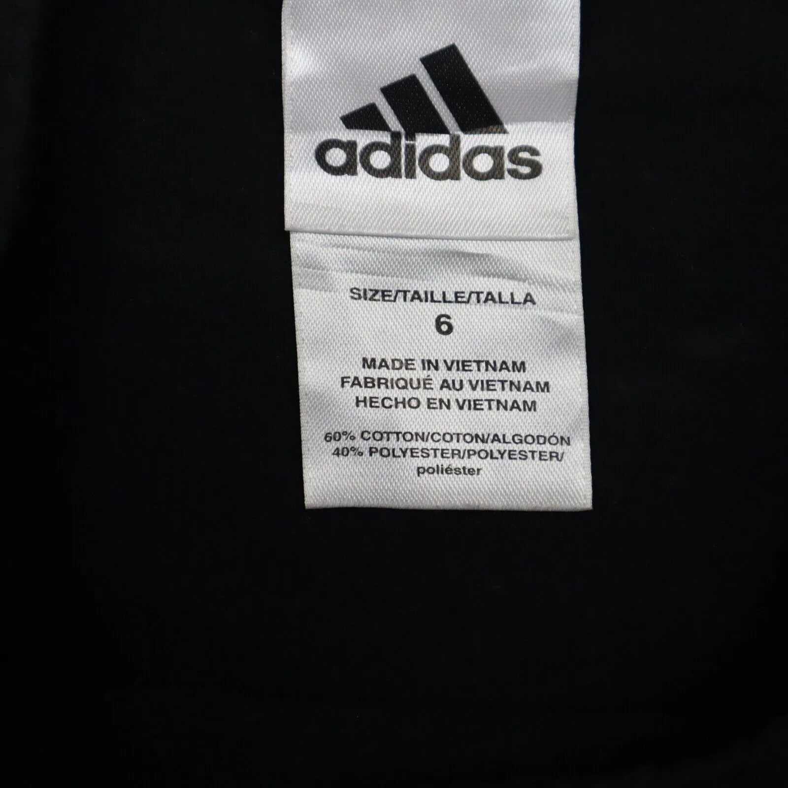 Adidas Graphic Logo T-Shirt Unisex Kids Size 6 Black Short Sleeves Round Neck