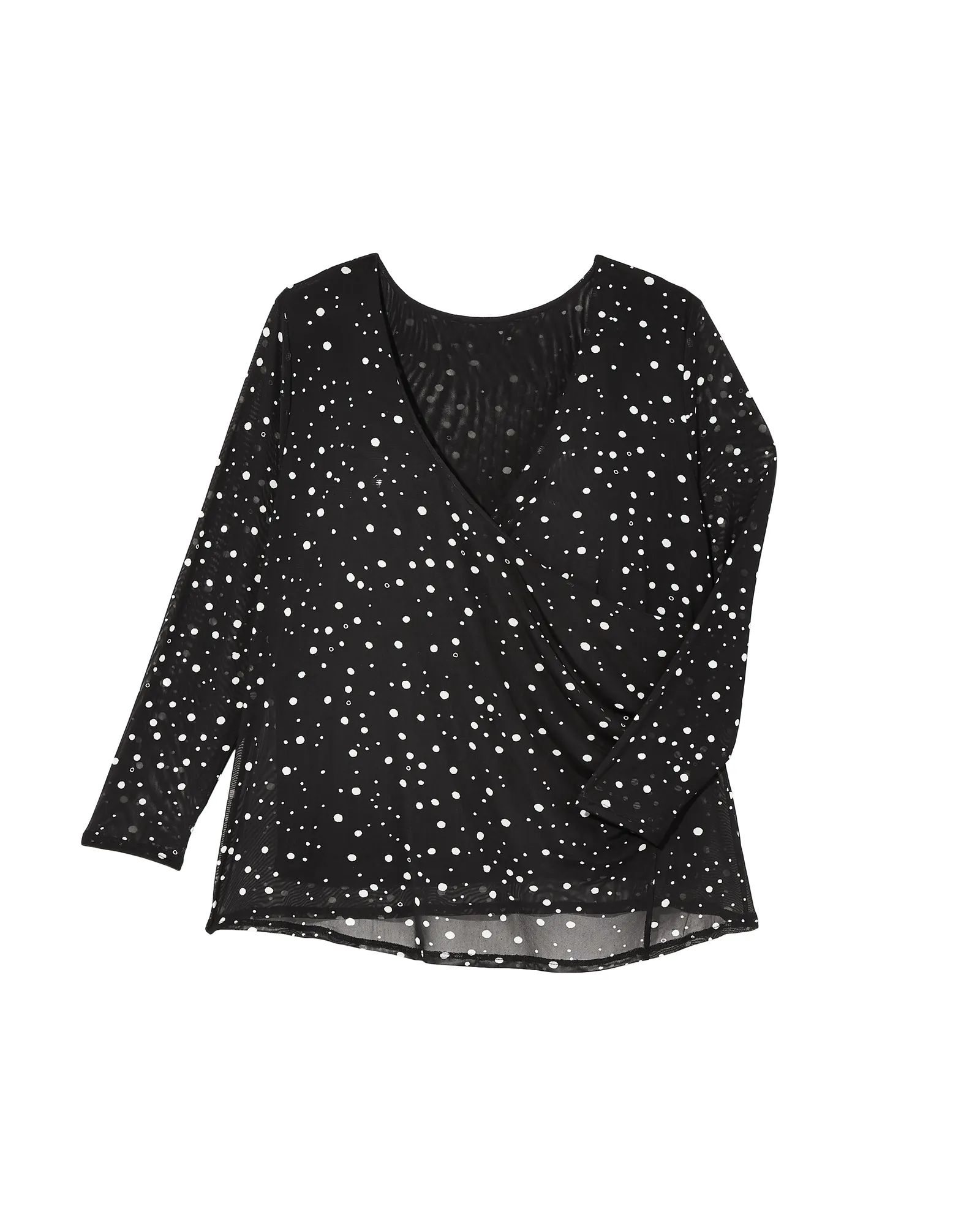 Adrienne Mesh Detail Top | Black / White