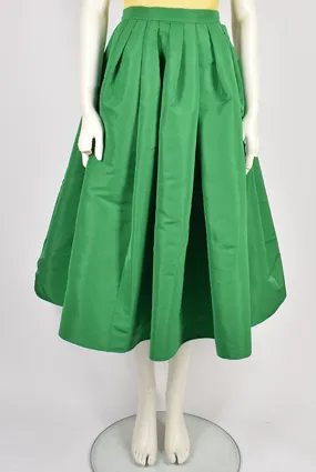 ALEXANDER MCQUEEN A/W 2023 GREEN FLARED MIDI SKIRT