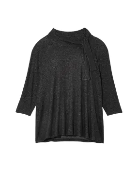 Alexia Cowl Neck Tie Top | Charcoal Grey