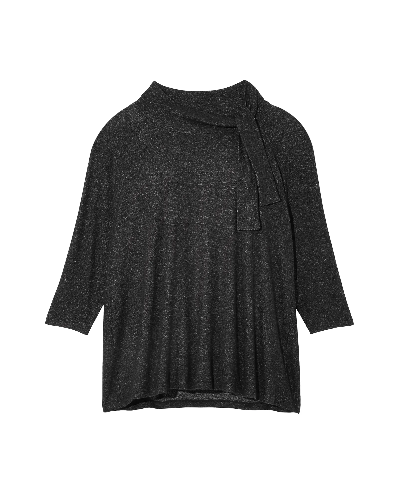 Alexia Cowl Neck Tie Top | Charcoal Grey