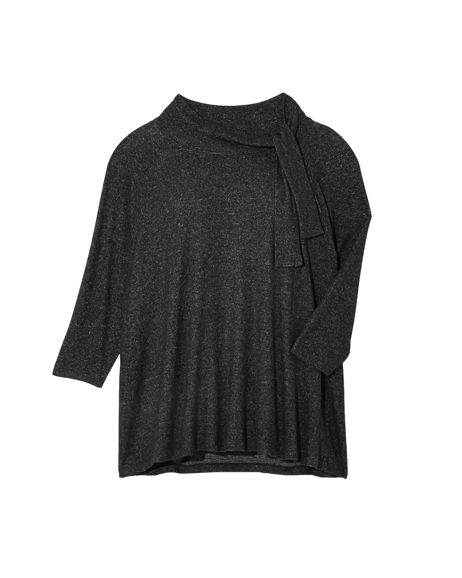 Alexia Cowl Neck Tie Top | Charcoal Grey