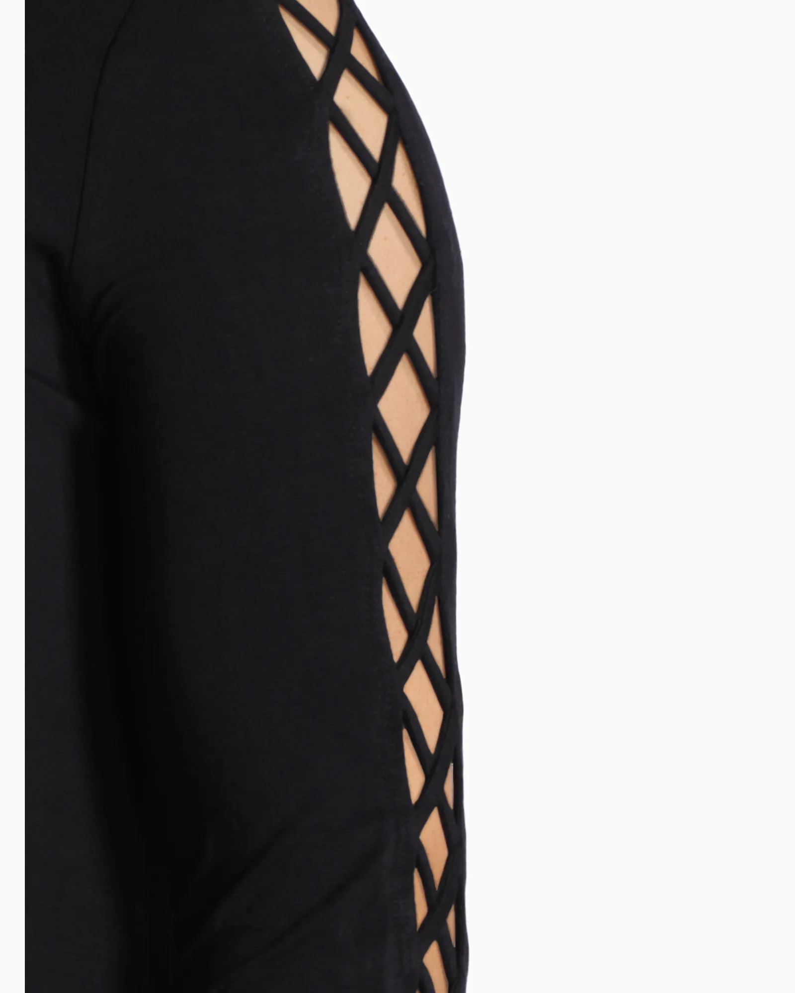 Anaheim Laced Sleeve Dress | Black