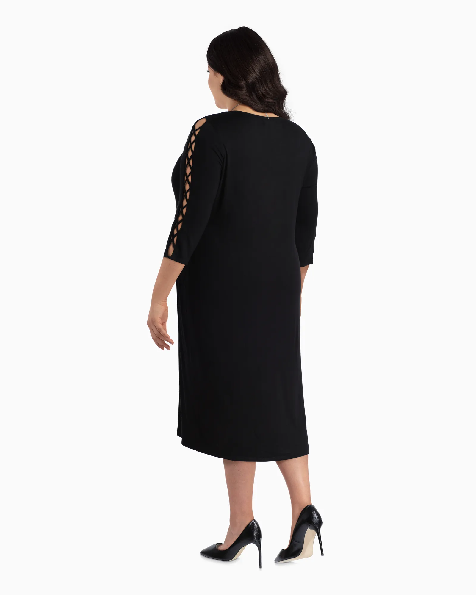 Anaheim Laced Sleeve Dress | Black