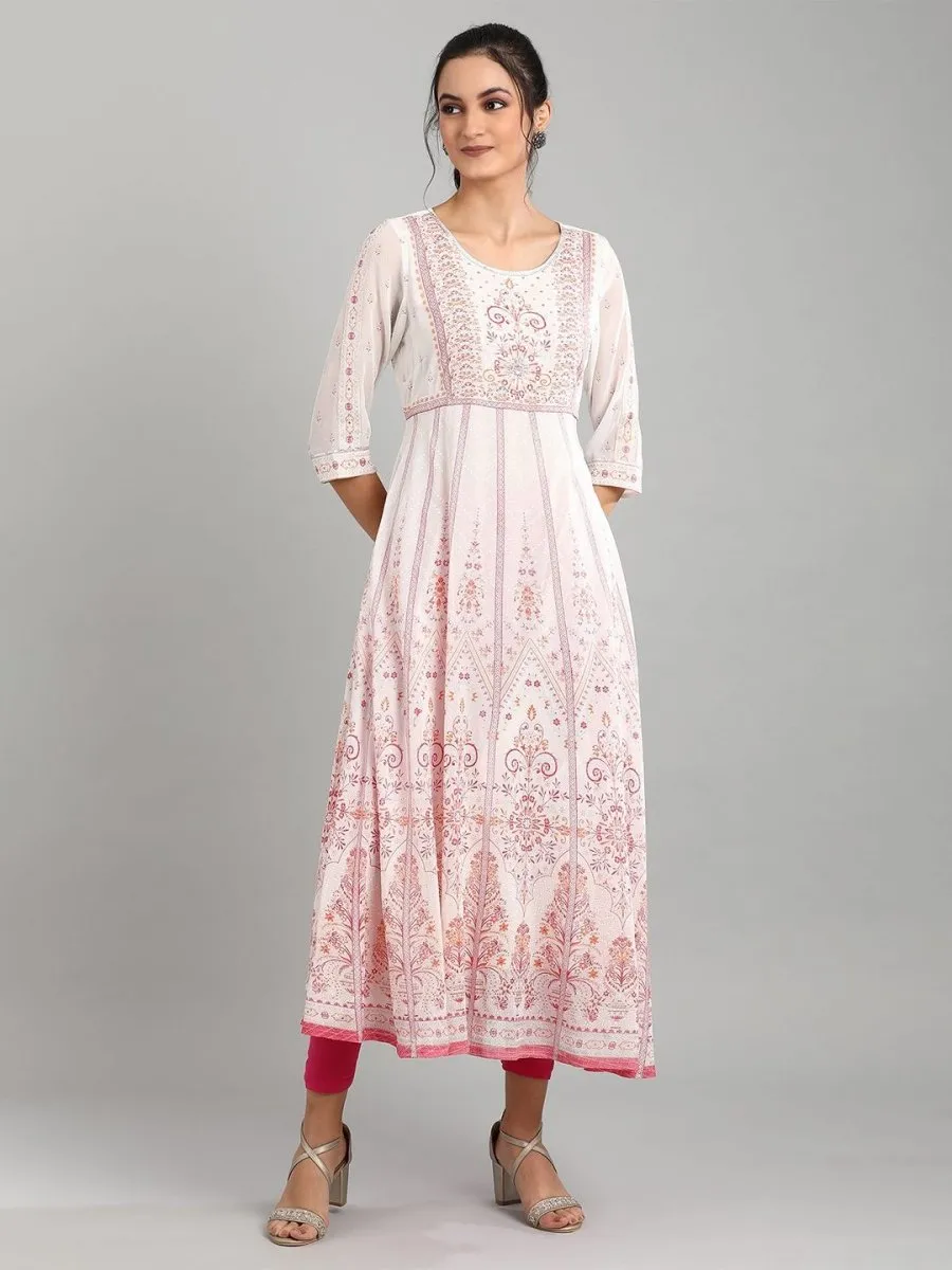 AURELIA Off White Ethnic Motifs Maxi Dress