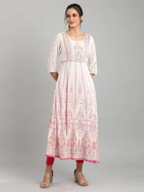 AURELIA Off White Ethnic Motifs Maxi Dress