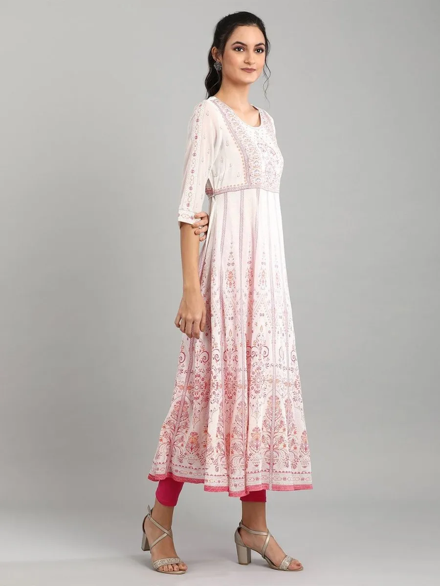 AURELIA Off White Ethnic Motifs Maxi Dress