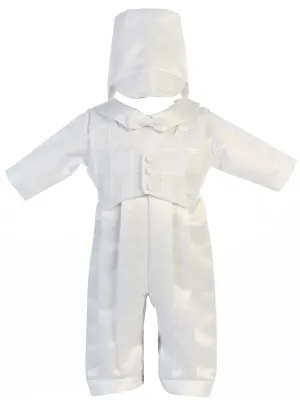 Baby Boys White Tie Romper Hat Andrew Christening Outfit 0-18M