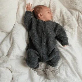 Baby suit - 100% Wool Fleece - Dark Grey