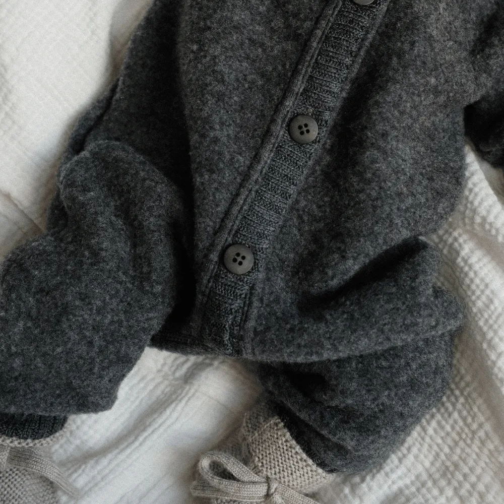 Baby suit - 100% Wool Fleece - Dark Grey