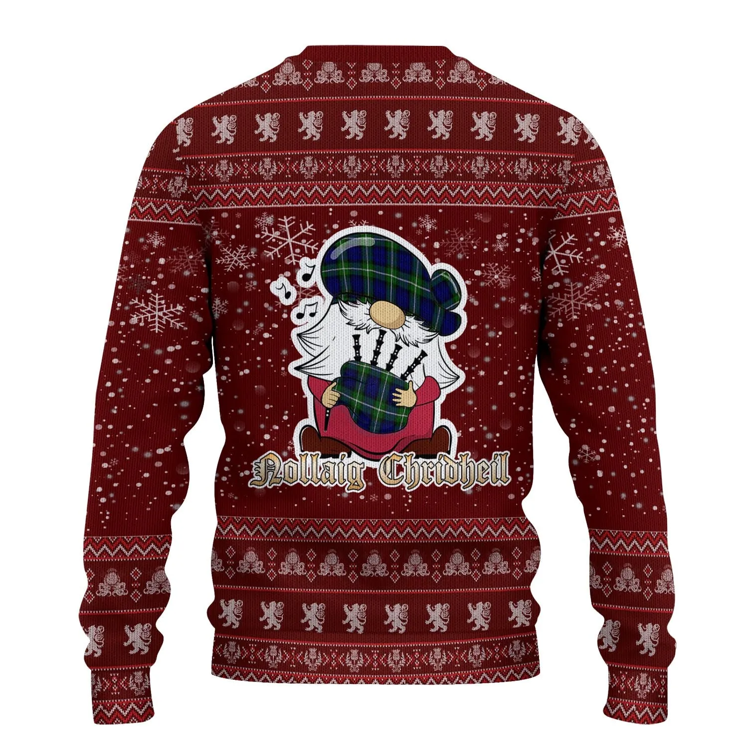 Bannerman Clan Christmas Family Ugly Sweater with Funny Gnome Playing Bagpipes