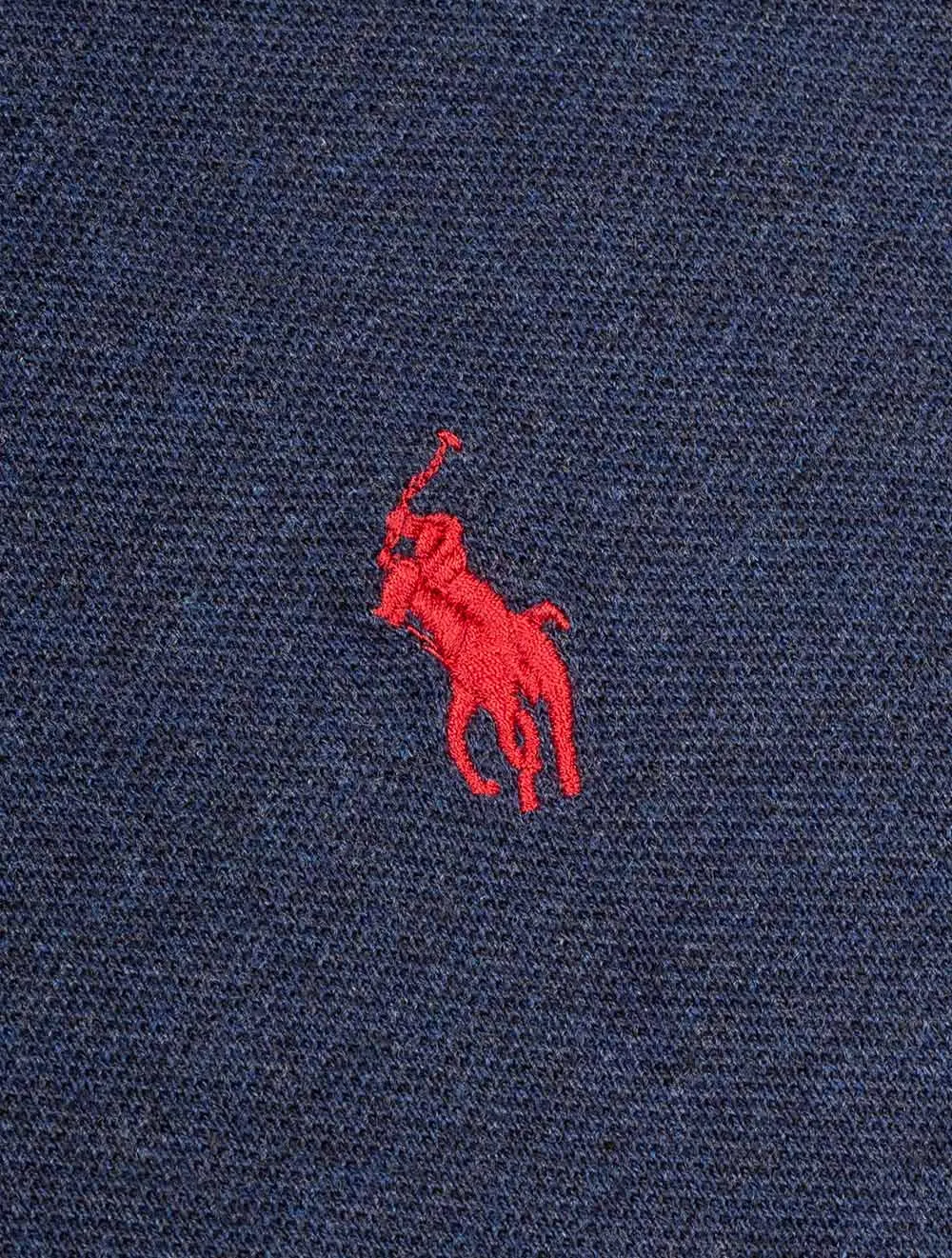 Basic Mesh Long Sleeve Polo Blue