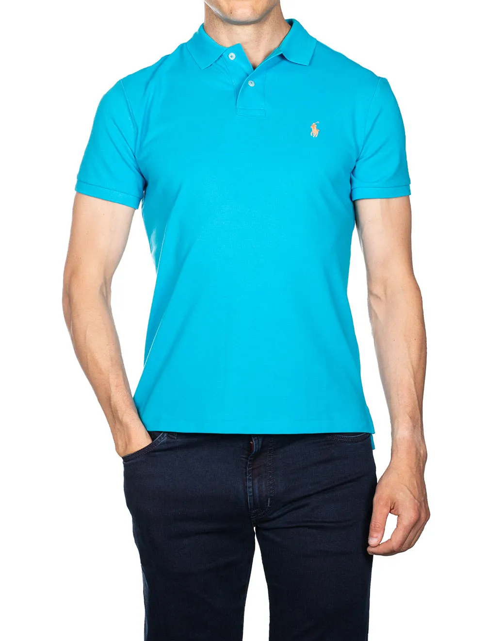 Basic Short Sleeve Polo Blue