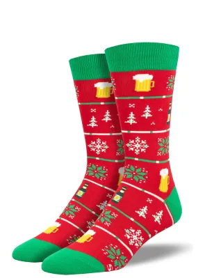 Beer Christmas Sweater Men's Socks