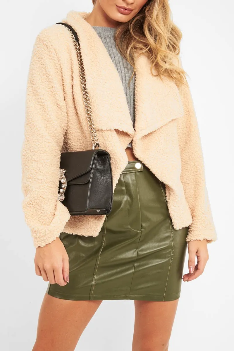 Beige Borg Waterfall Jacket - Milinda