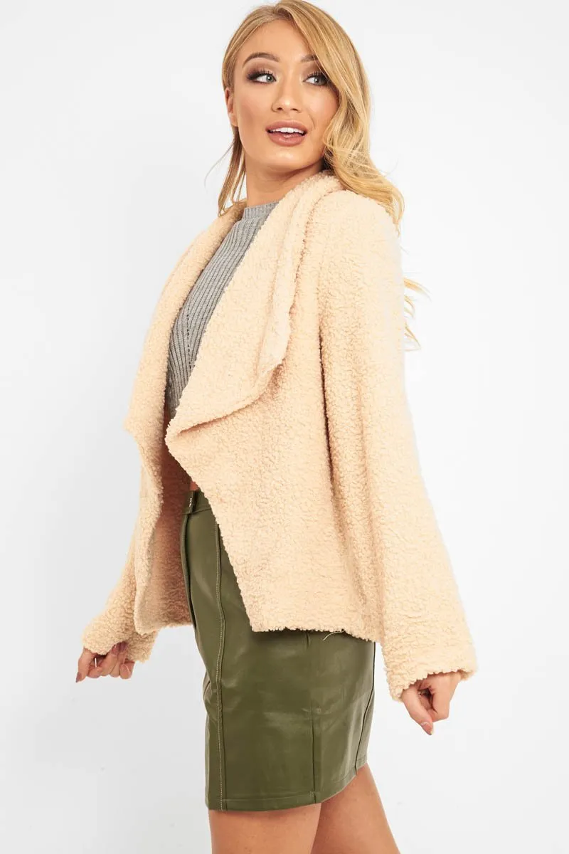 Beige Borg Waterfall Jacket - Milinda