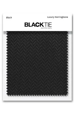 Black Herringbone Fabric Swatch