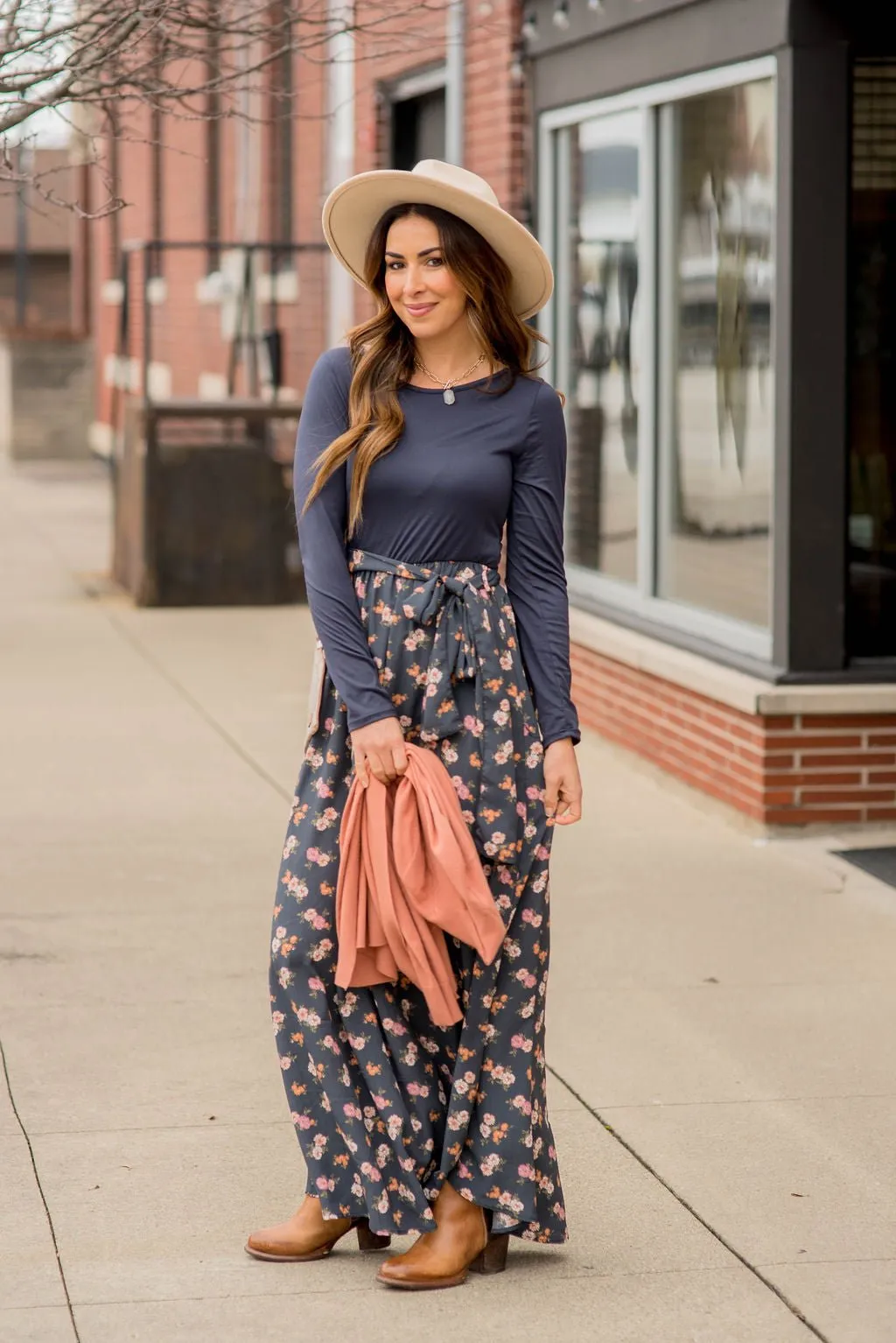 Blossoms Bottom Long Sleeve Maxi