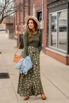 Blossoms Bottom Long Sleeve Maxi