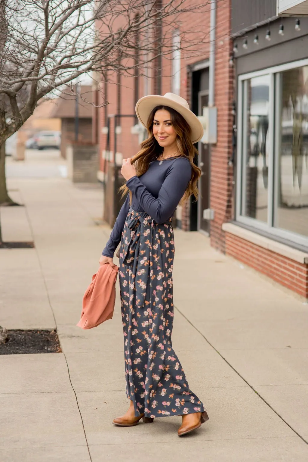 Blossoms Bottom Long Sleeve Maxi