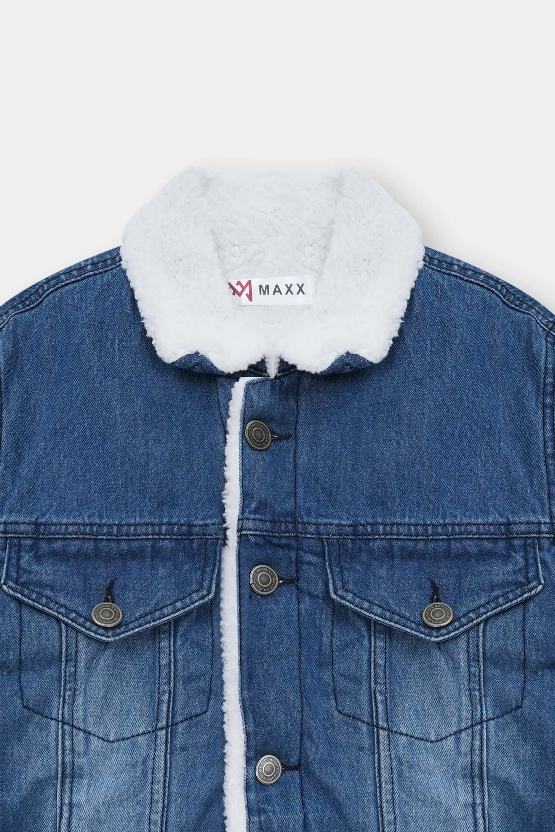 Blue Denim Jacket with White Sherpa Lining