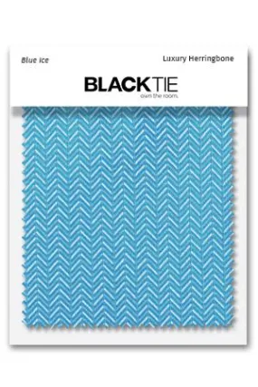 Blue Ice Herringbone Fabric Swatch