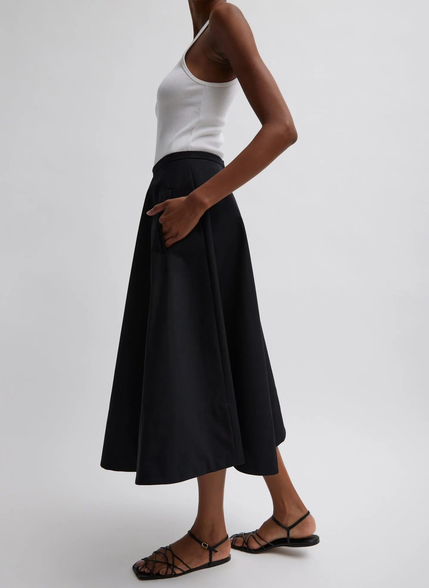 Bonded Luxe Twill Circle Skirt