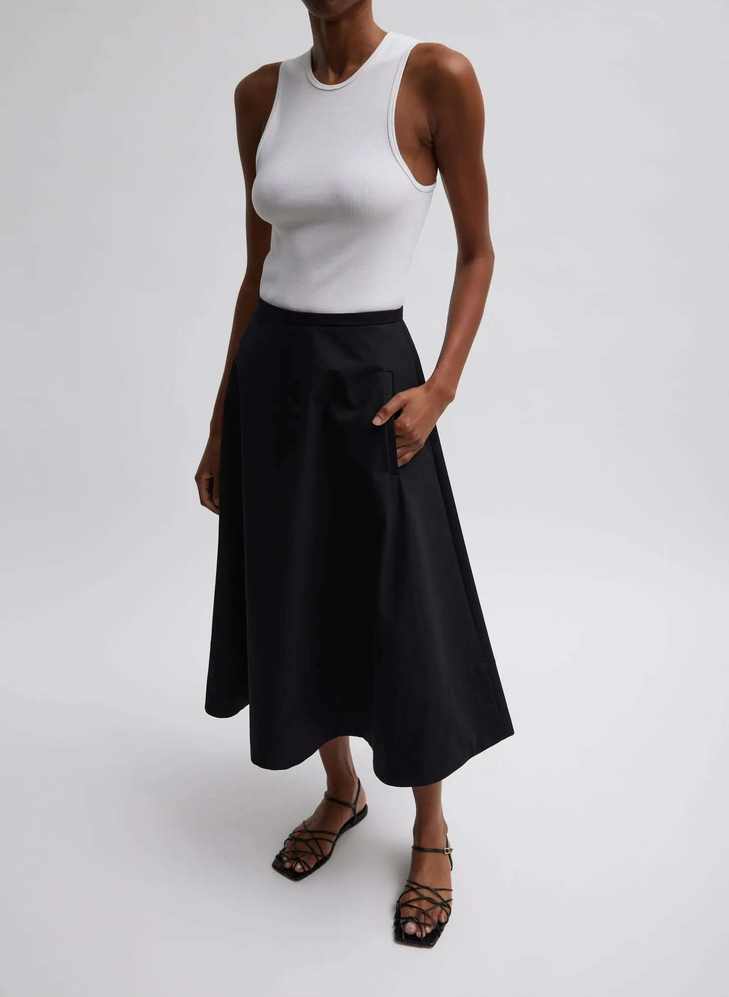 Bonded Luxe Twill Circle Skirt