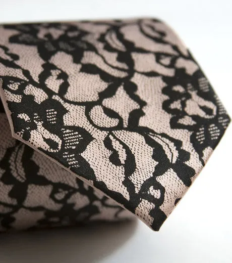 Boudoir Lace Silk Necktie