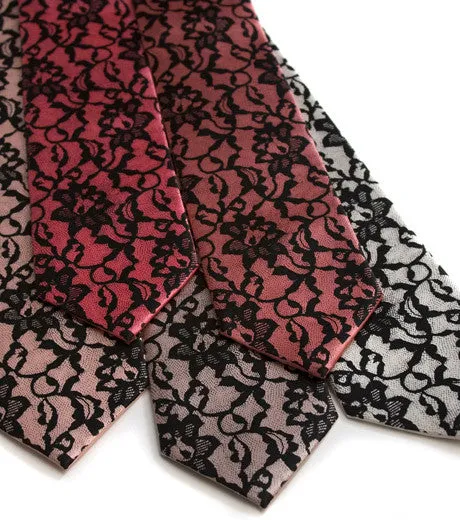 Boudoir Lace Silk Necktie