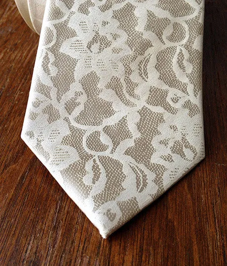 Boudoir Lace Silk Necktie