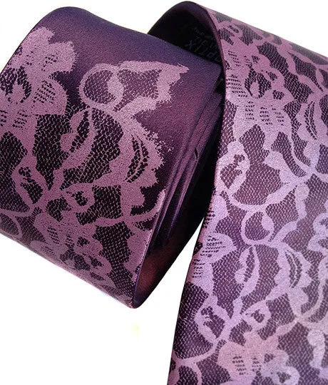 Boudoir Lace Silk Necktie