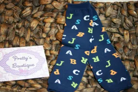 Boys abc Leg Warmers-Baby leg warmers/Photo Prop Navy ABC's