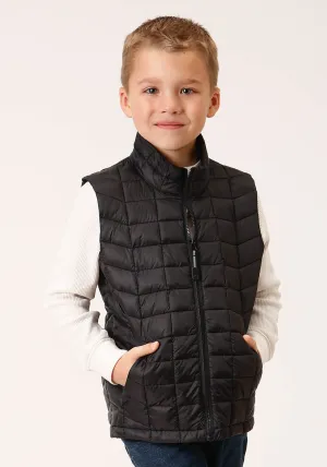 BOYS  BLACK NYLON PARACHUTE DOWN VEST