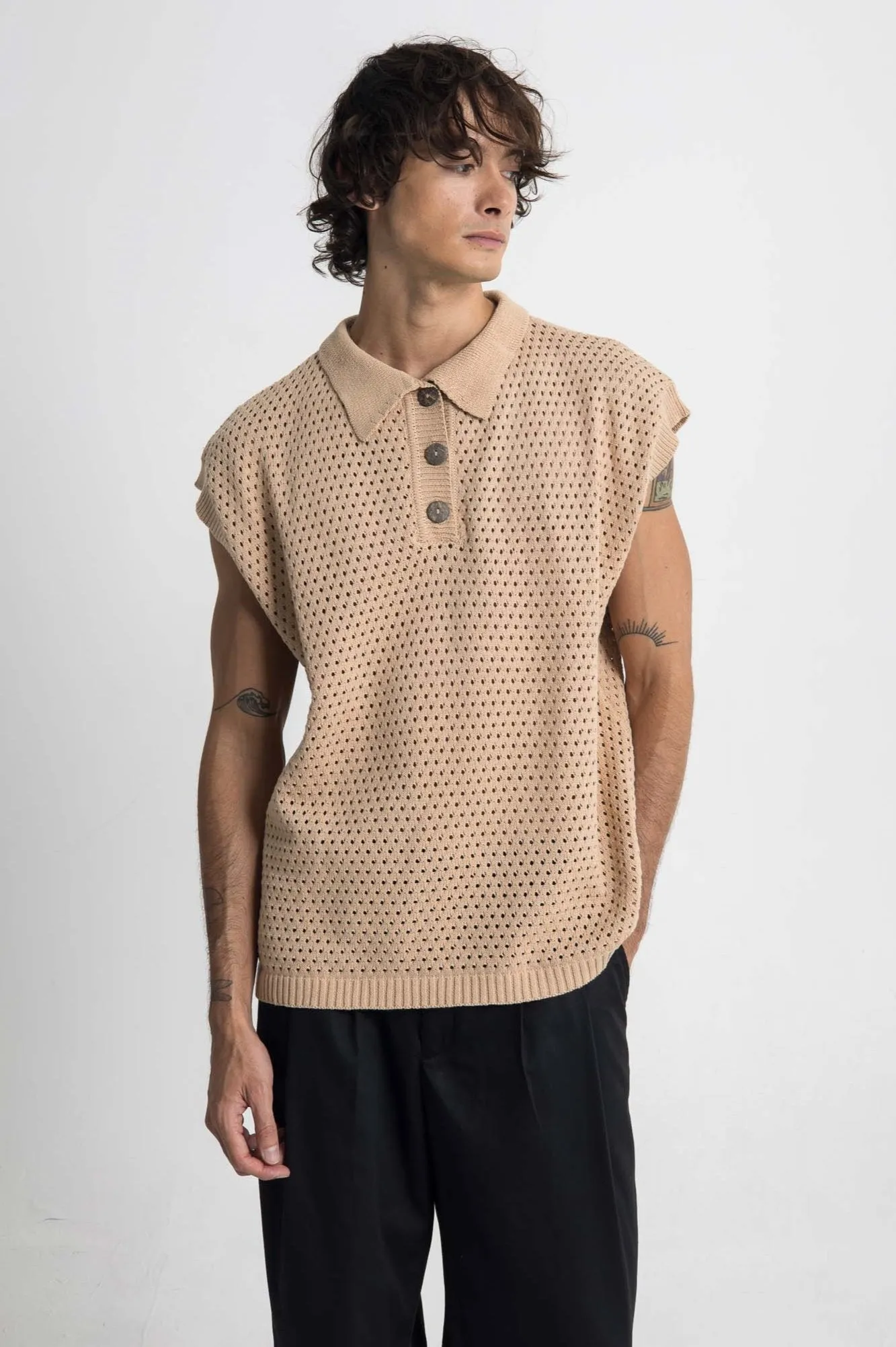 Cala Knit Vest - Vintage Beige