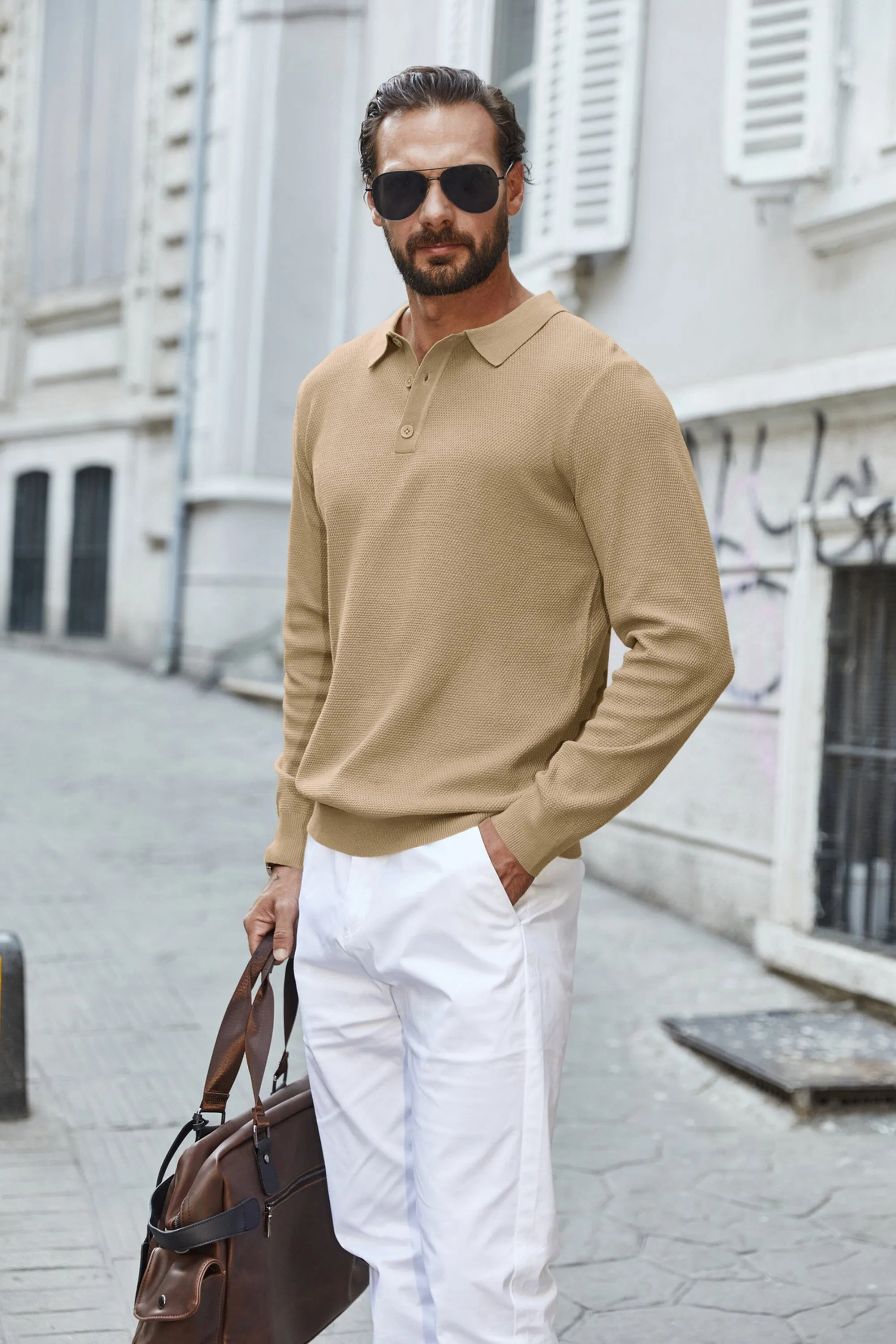 Casual Stretch Polo Sweater Shirt (US Only)