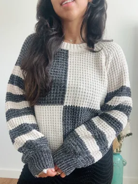 Charcoal Checkered Sweater