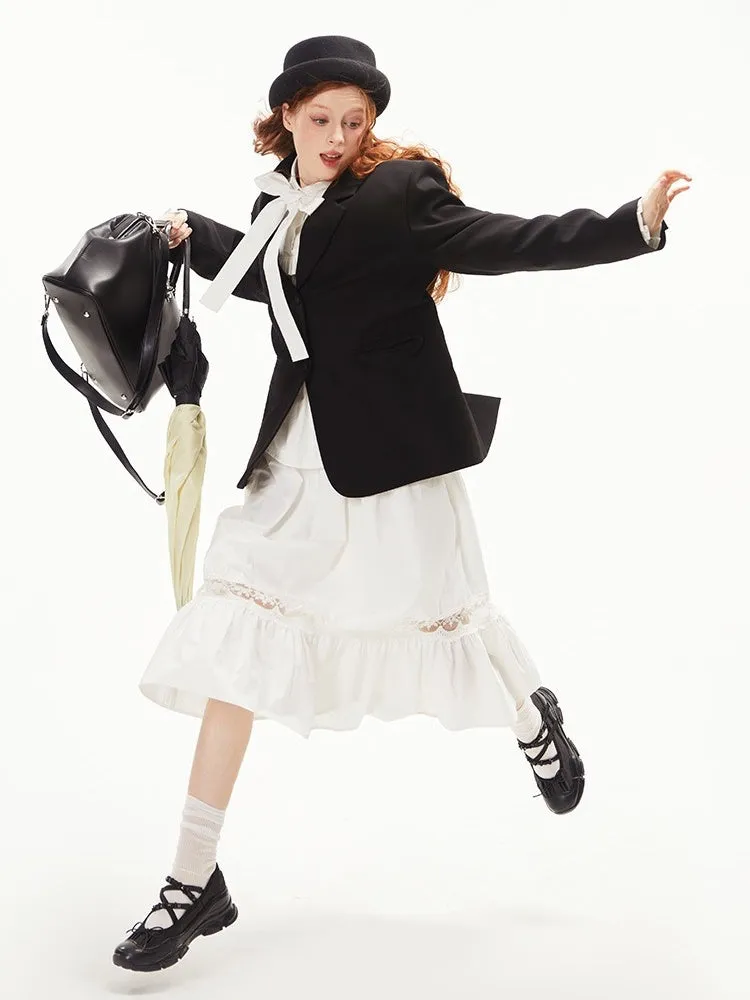 College Style Tailored Jacket & Pleated Skirt【s0000003551】