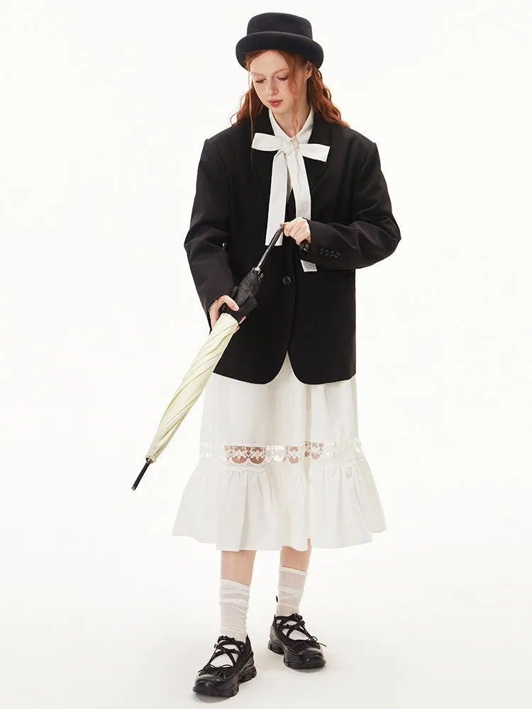 College Style Tailored Jacket & Pleated Skirt【s0000003551】