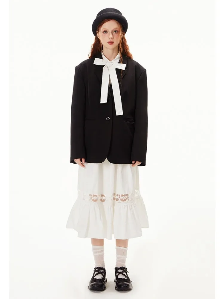 College Style Tailored Jacket & Pleated Skirt【s0000003551】